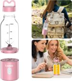 Portable Blender, Blender for Shakes and Smoothies, Personal Blender, USB Rechargeable 14 Oz Mini Blender With for Traveling, Outdoor, Gym, Office - Image 3